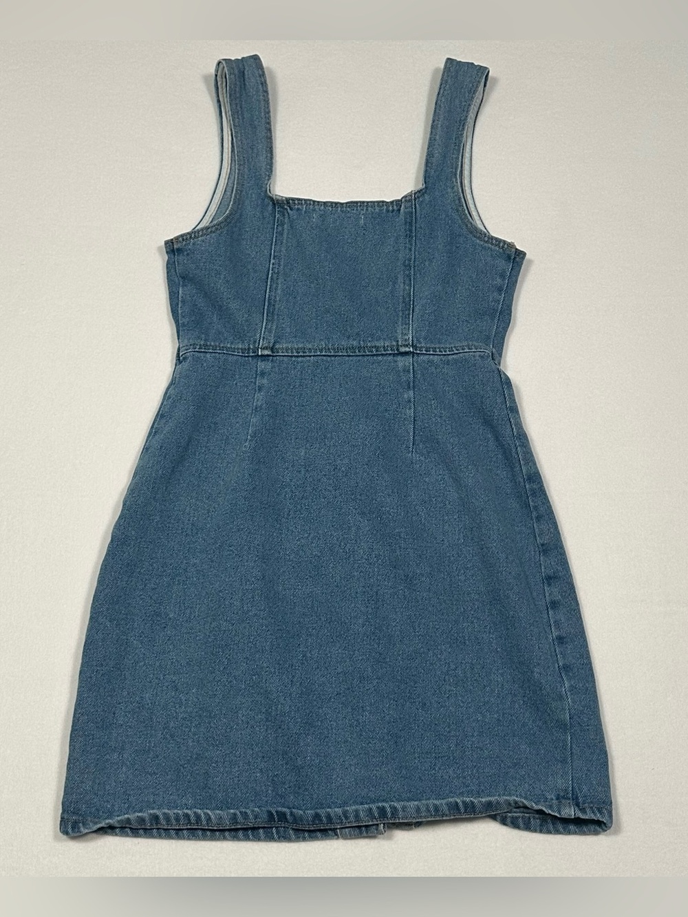 Urban Outfitters Denim Mini Dress Medium Wash Button Down 100% Cotton Size 4 - Picture 2 of 8